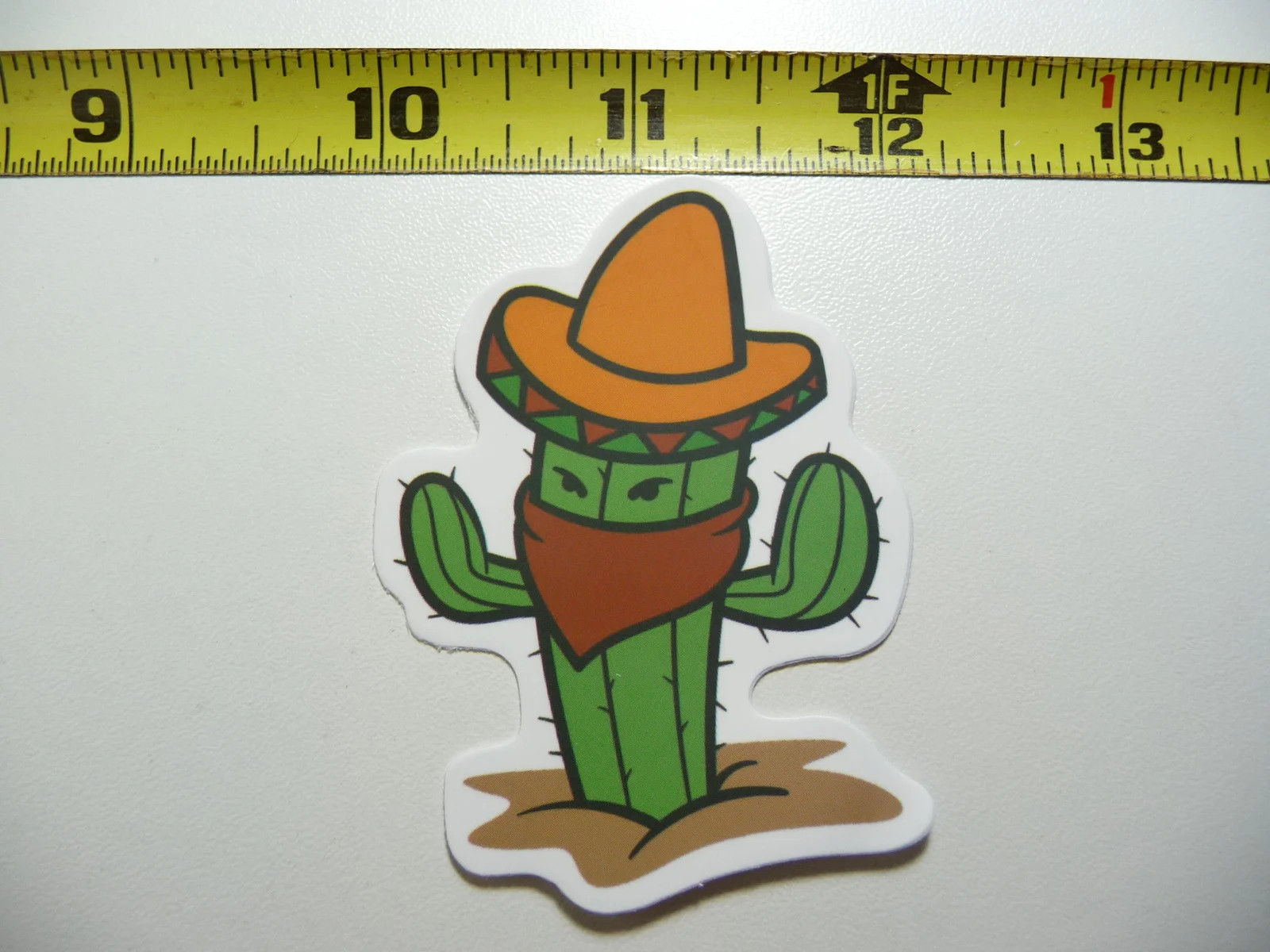 MEXICAN FOOD MASKED CACTUS WITH SOMBRERO SMALL STICKER DECAL MEXICO SOUTHWESTERN