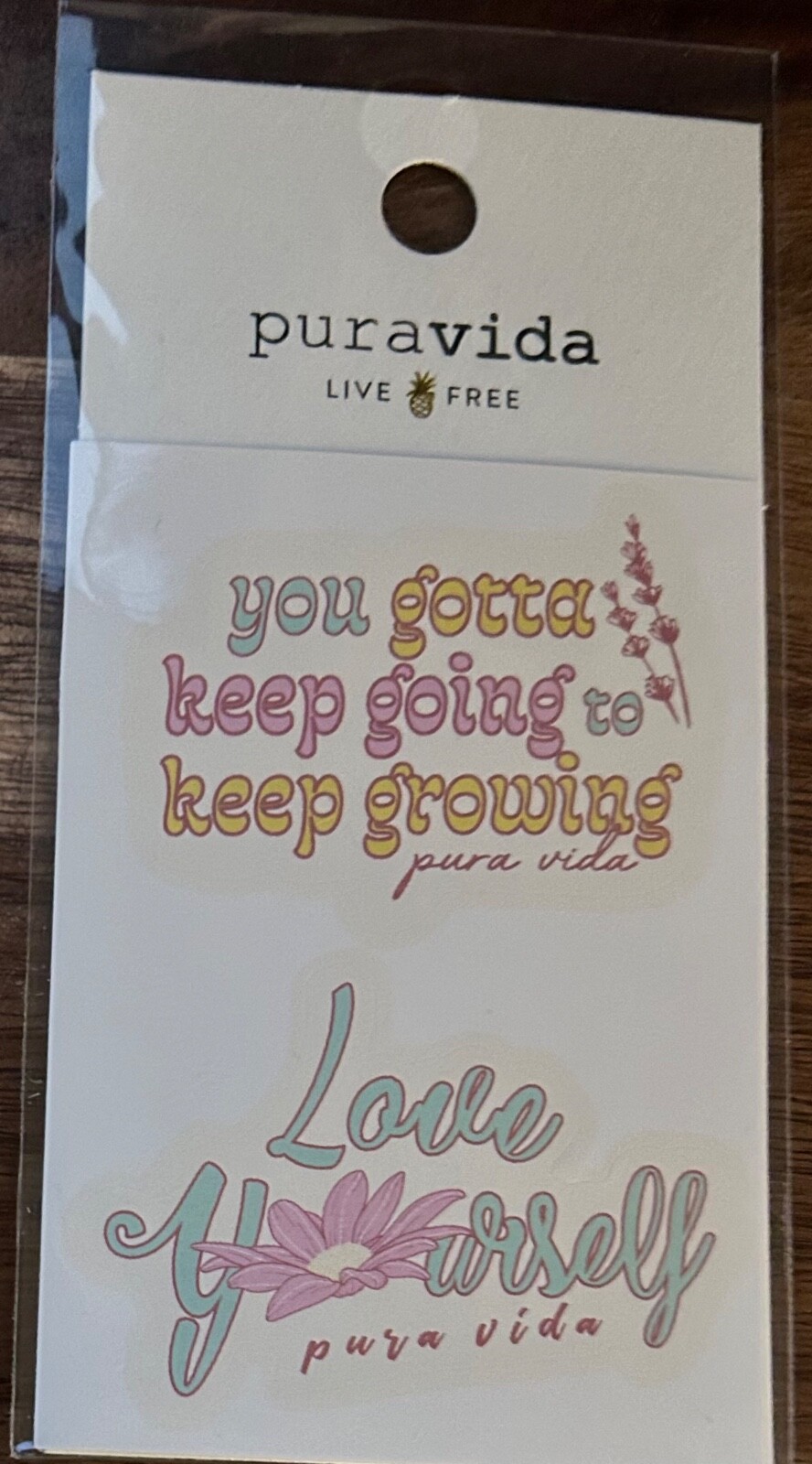 Pura Vida Stickers STICK IT TO 'EM! Keepsake Pack of 4 Love Yourself NEW $10