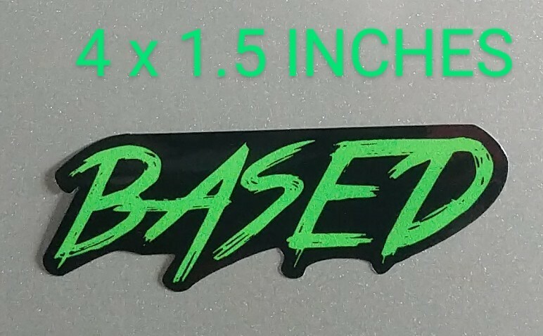 Small Based Decal 4×1.5" Printed Vinyl Sticker Choose From 4 Color Combinations!