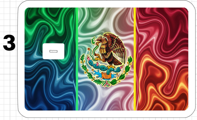 Psychedelic Mexican Flag ATM Debit Credit Sticker Skin Mexico Latino 420 Party
