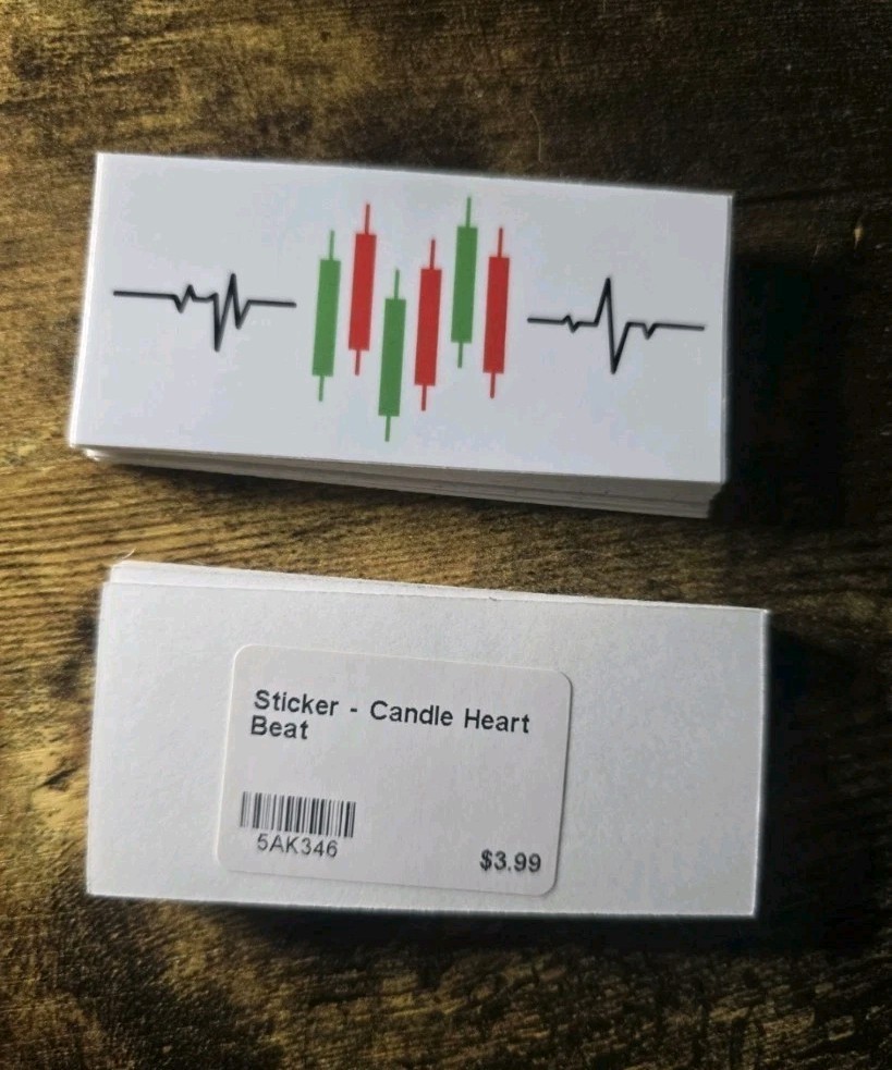Trading Chart Candle Heartbeat Sticker For Investors, Day Traders, Crypto