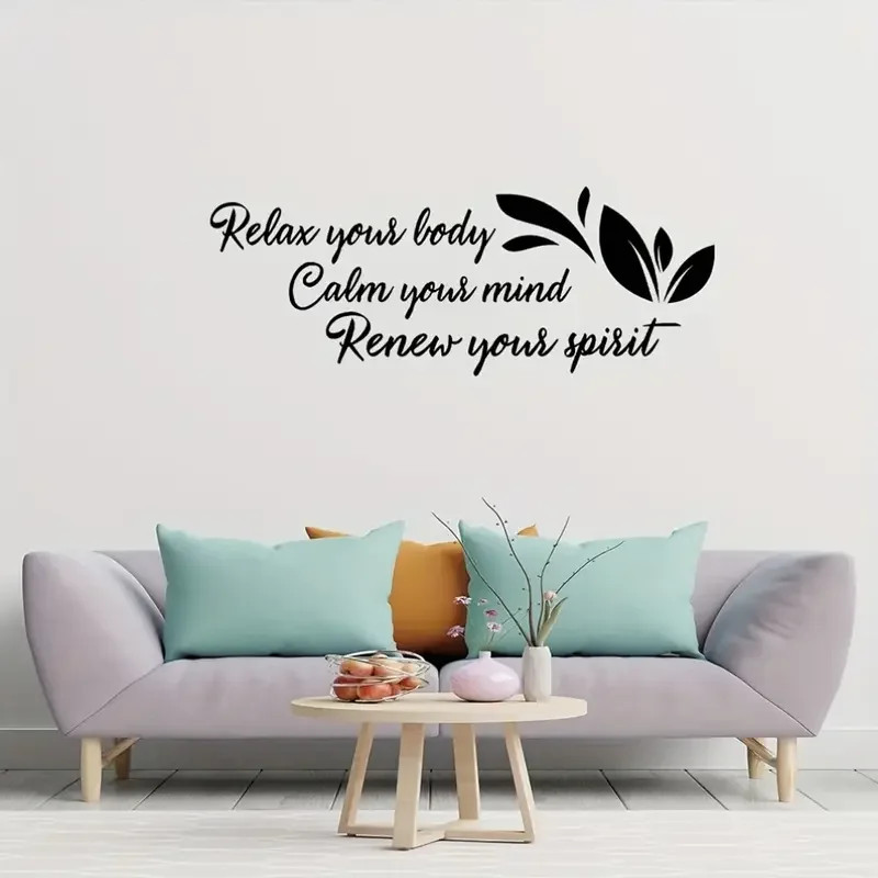 Wall Sticker Decal Relax Your Body Calm Your Mind Renew Your Spirit Quote Spa