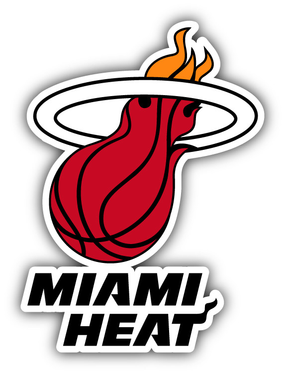 Miami Heat NBA Basketball Combo Red Car Bumper Sticker – 3", 5" or 6"