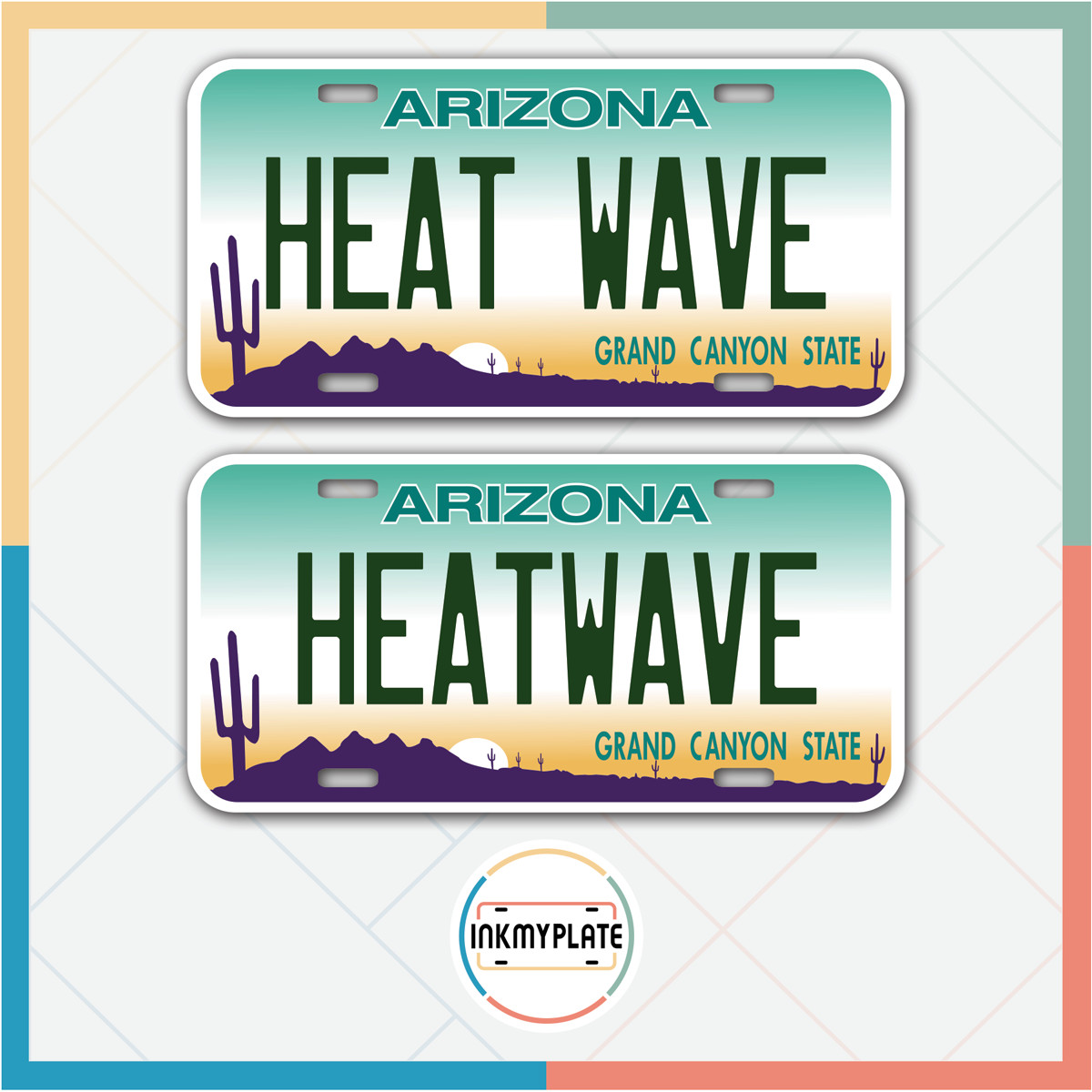 PERSONALIZED Arizona + Texas Plates 12"x6"