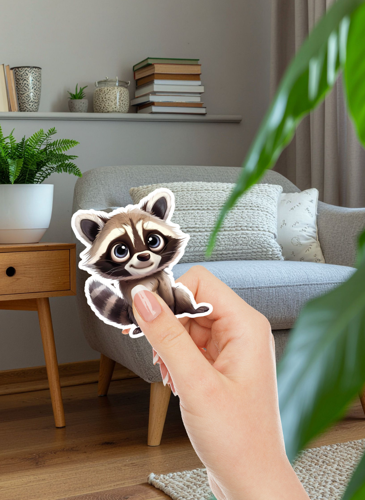 Silly Raccoon Die Cut Stickers Set Laptop Sticker Waterbottle Sticker