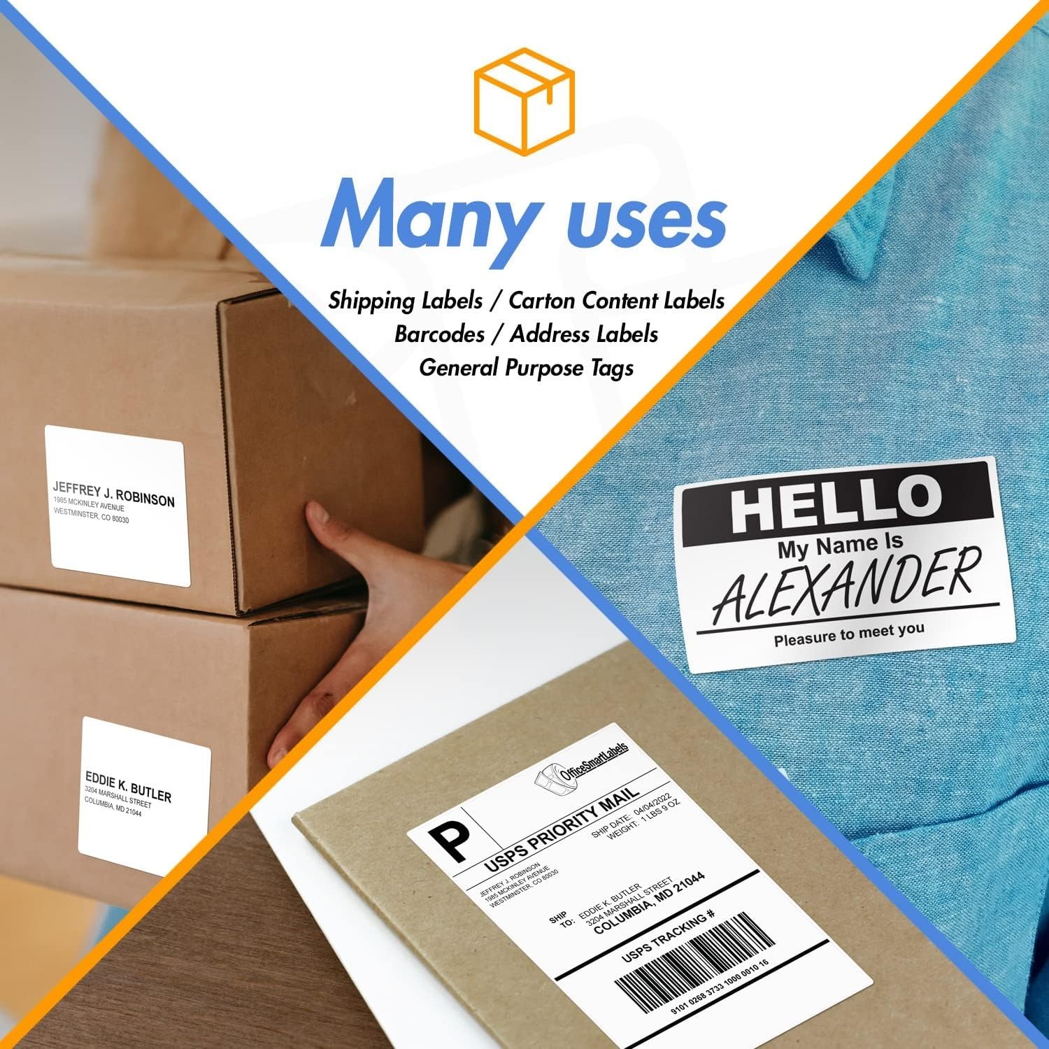 2.25 X 0.75 Inch Direct Thermal Label – Compatible with Rollo Label Printer & Ze