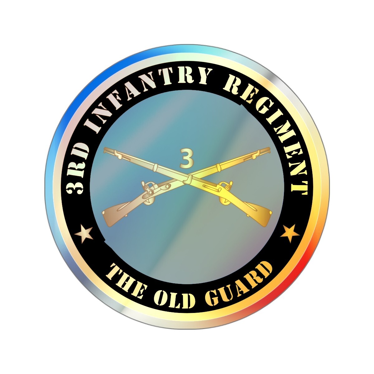 Holographic Die-cut Stickers – 3rd Infantry Regiment -The Old Guard w Inf Branch