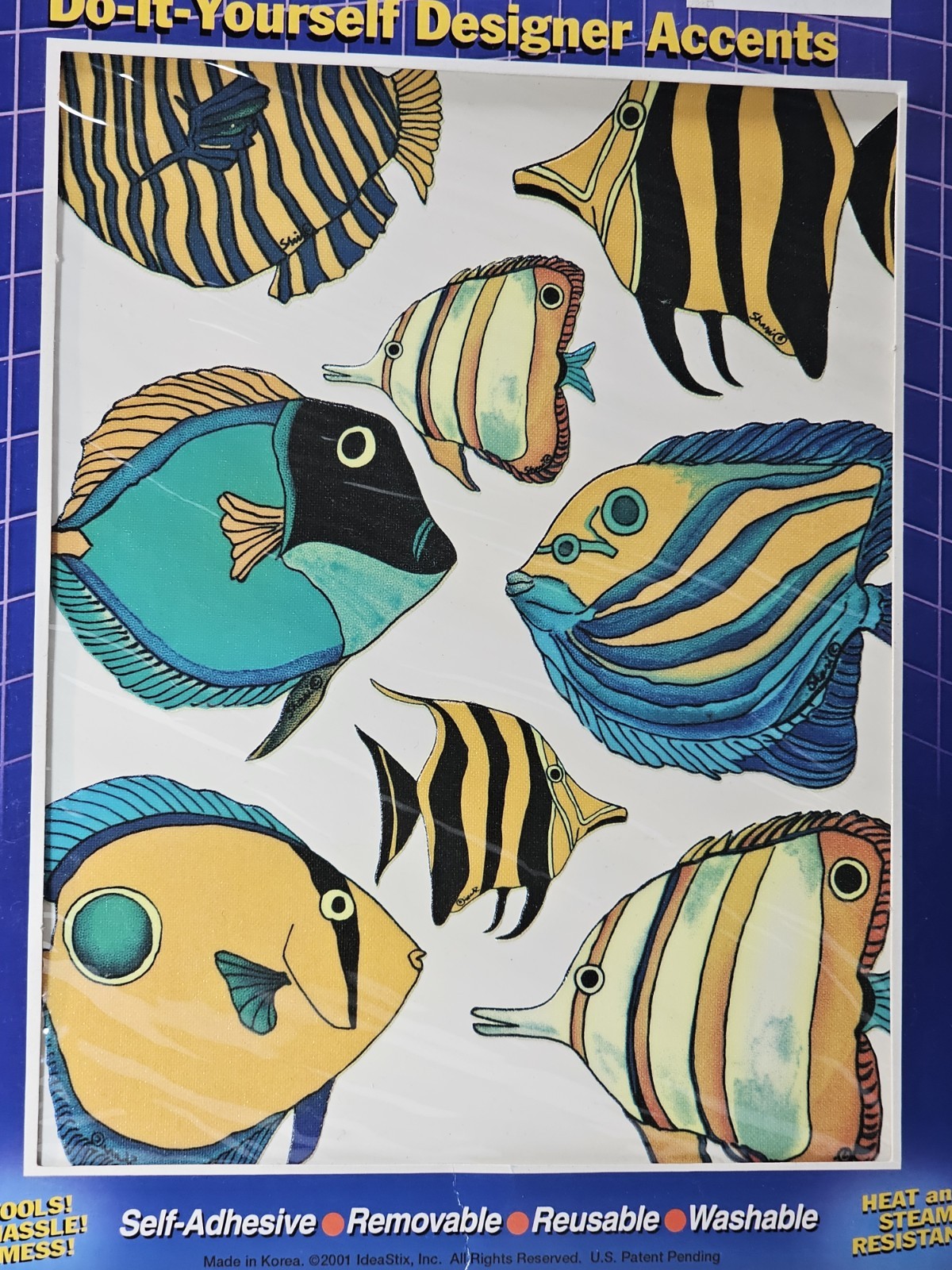 VTG IdeaStix Tropical Fish Accent Peel & Stick Wall Décor Stickers 2 Sheets NOS
