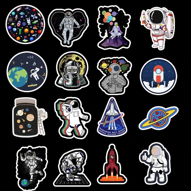 10/50Pcs Laptop Back stickers Outer Space Astronaut Stickers For Travel Suitcas