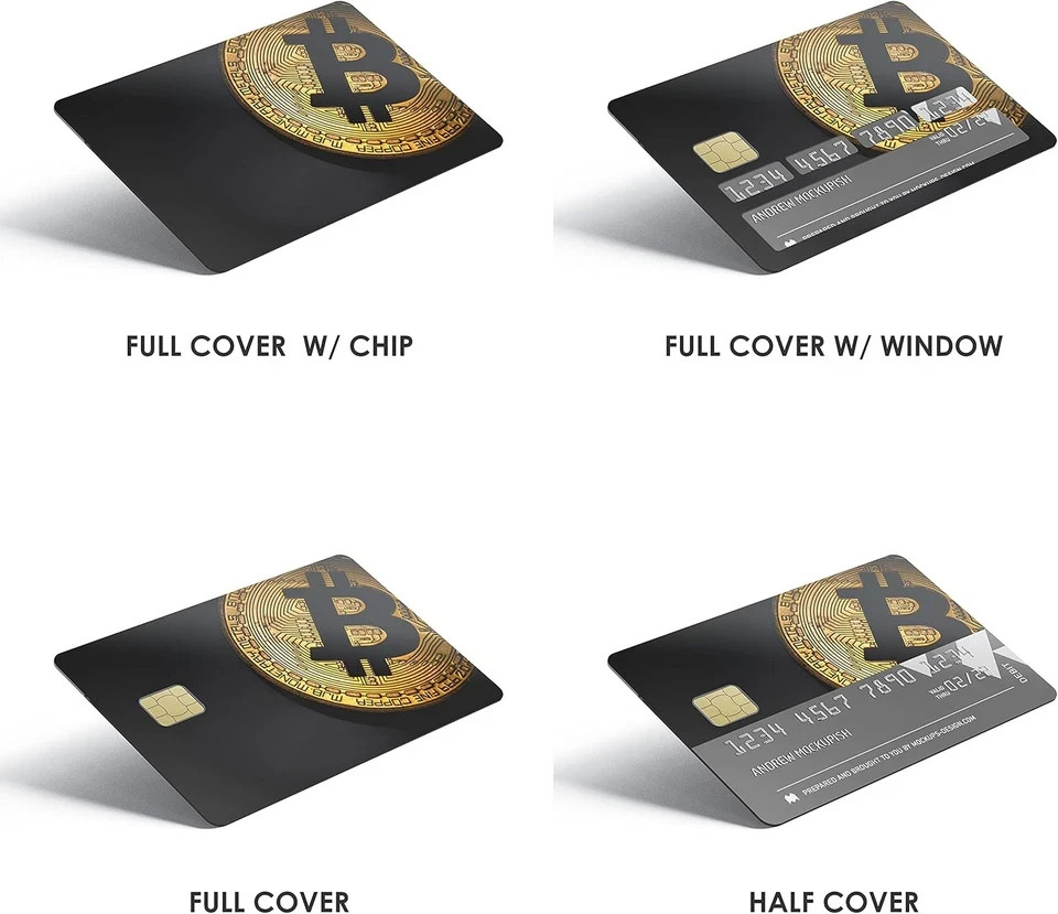 4-Pack Bitcoin Credit Card Skin | Crypto Coin Cryptocurrency Debit Decal