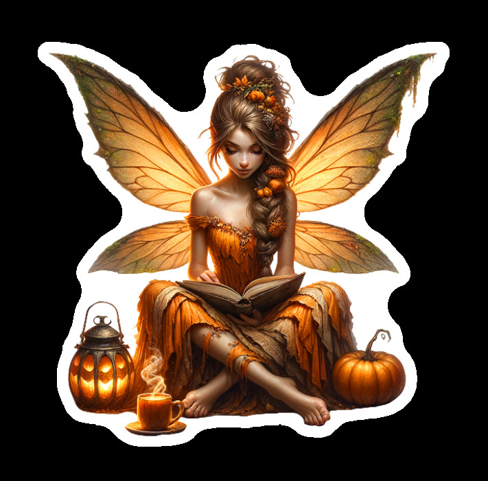 Handmade Fall Fairy Vinyl Decal UV Coated Weatherproof Outdoor Indoor Durable