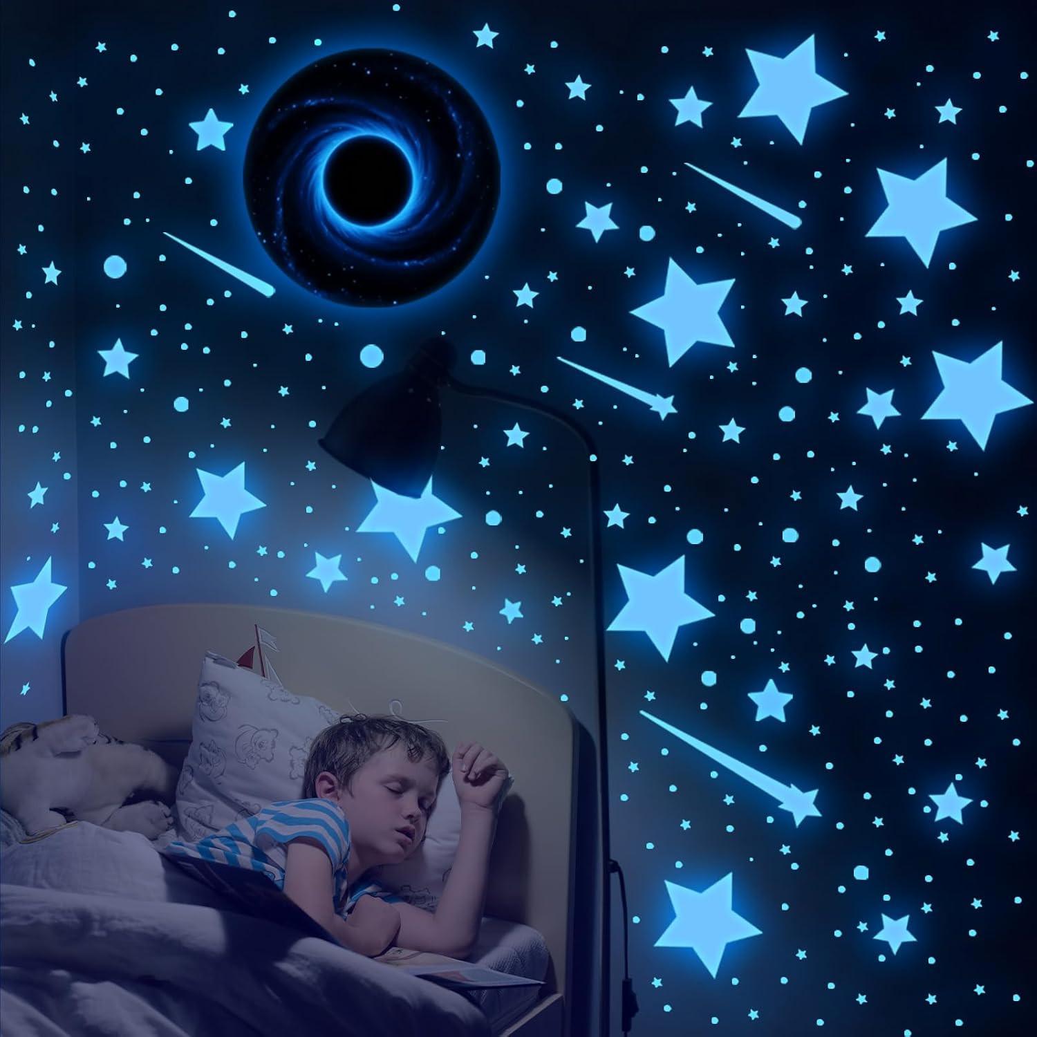 Glow in the Dark Stars Ceiling Wall Stickers Vinyl Decals Green Purple Galaxy