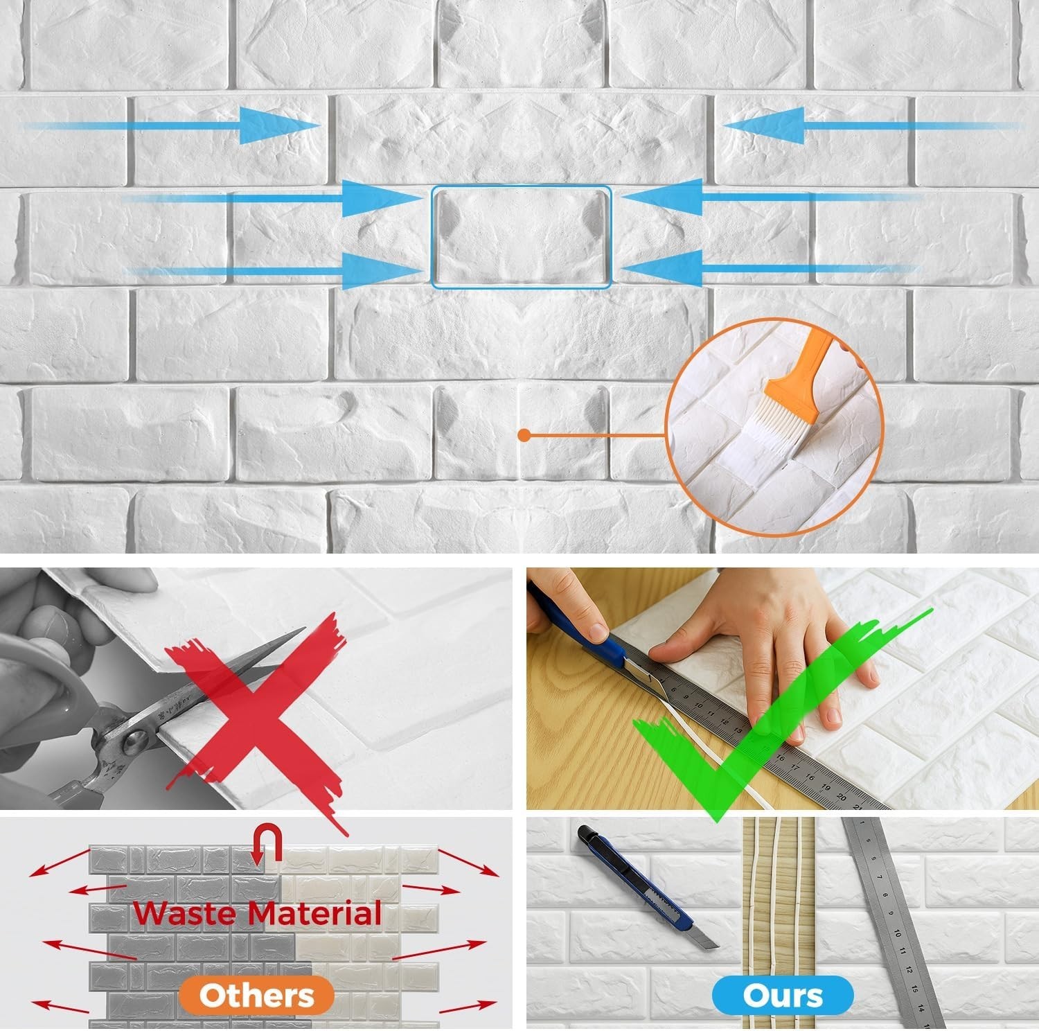 Printable 3D Faux Brick Panels – Waterproof Peel & Stick Decor for Any Room