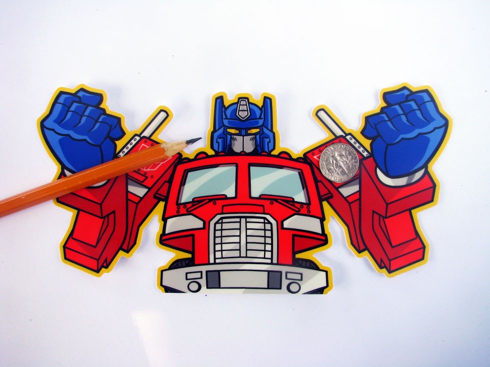 G1 Prime Transparent Toy Vinyl Sticker 80s Toy Peeking Decal for Skateboard Car
