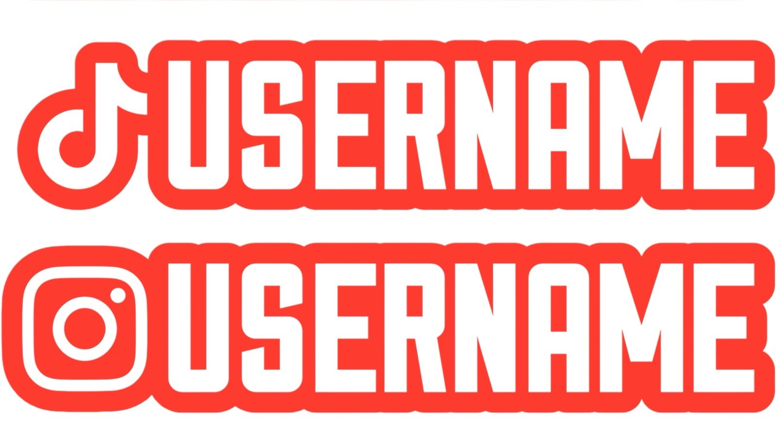 Custom 2” x 7” Instagram & TikTok Username Handle @ Stickers Any Color You Want