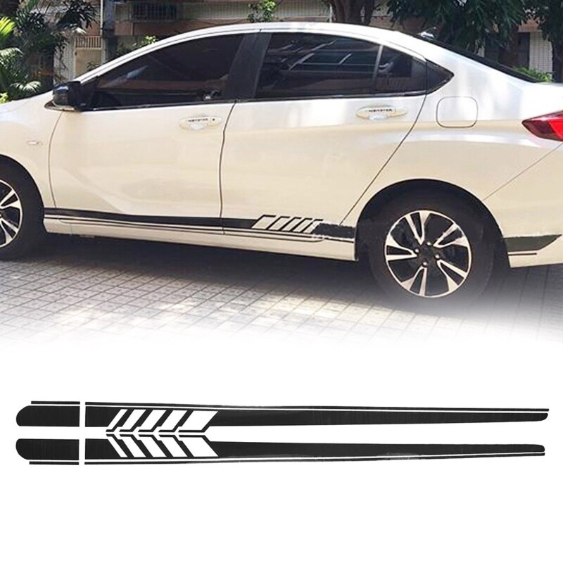 2Pcs Auto Body Decoration Stickers Universal Side Stripe Stickers Auto Accessory