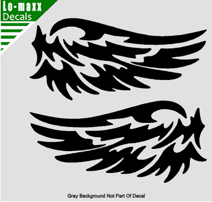 Set Of Angel Wings Car Truck SUV Boat Glass Superior Quality Die Cut Vinyl Decal