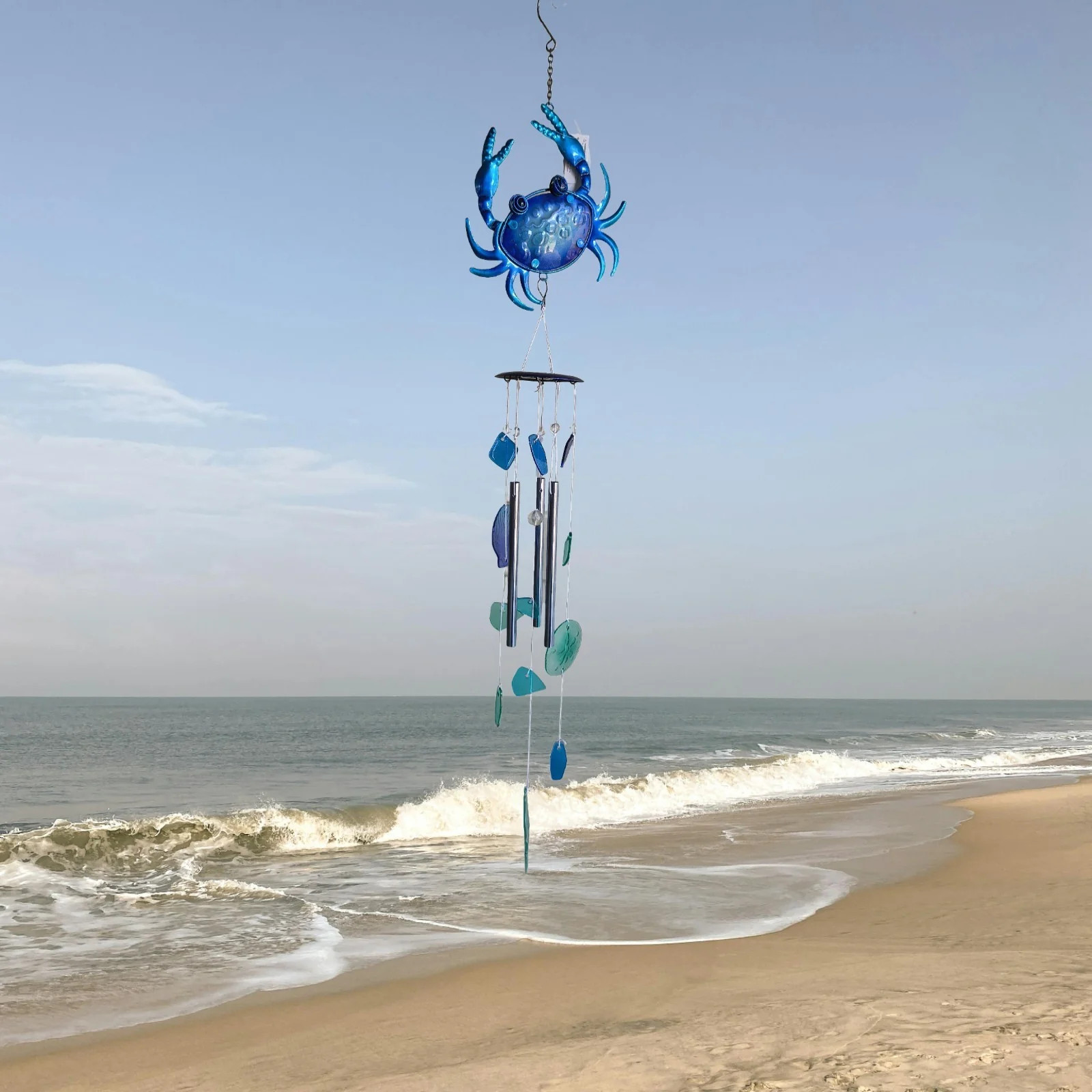 Blue Crab Wind Chime Sunset Vista Designs Medium Nautical Garden Decor 38 inche