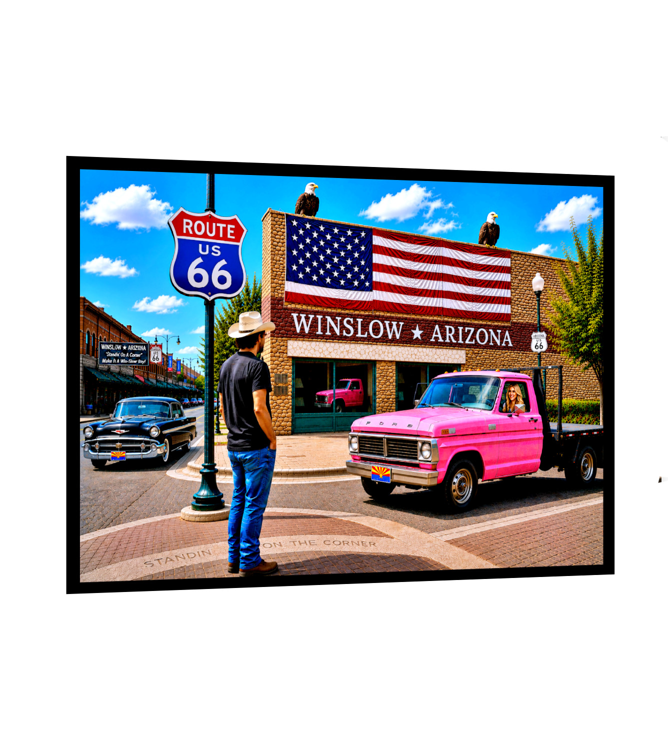 Route 66 Sign Sticker Winslow Arizona America's Highway Historic