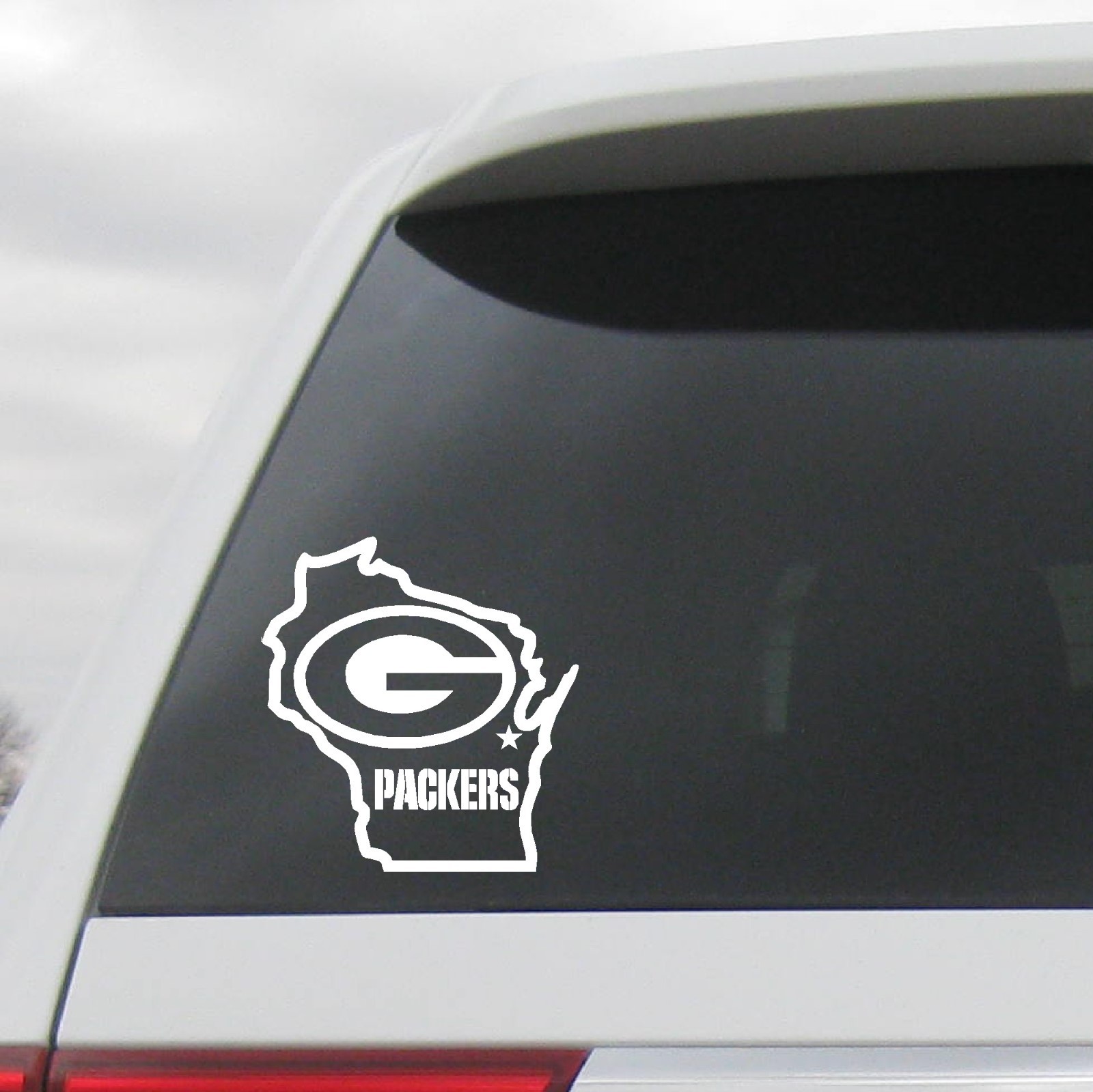 DECAL FOR GREEN BAY PACKERS WISCONSIN STATE MAP WINDOW WALL NFL FOOTBALL