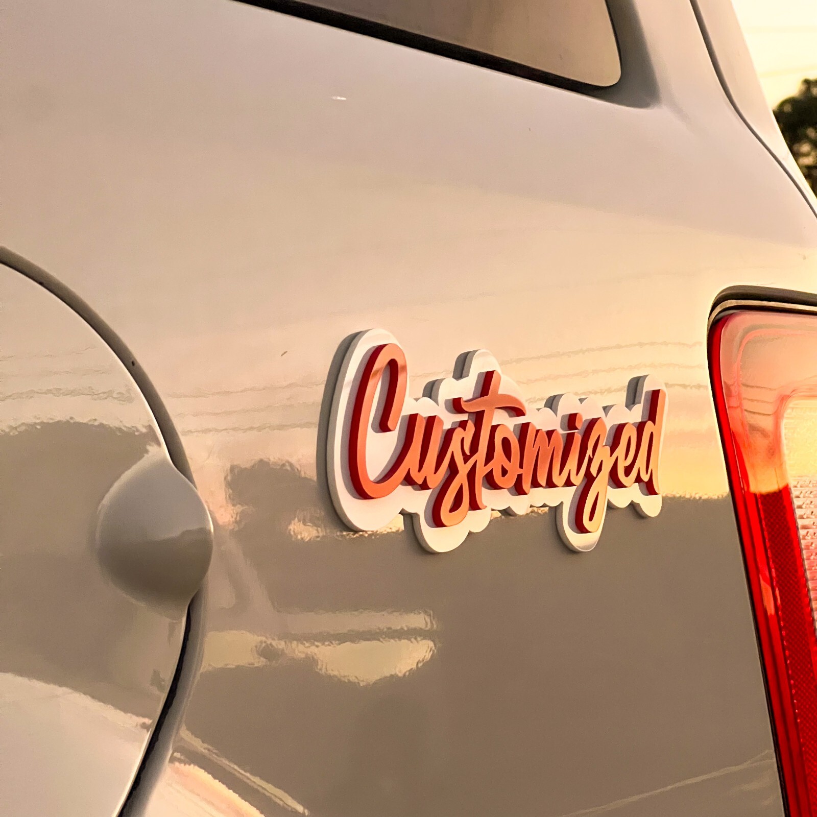 Customized Car Acrylic Emblem Badge MULTI COLOR Customized Text Names