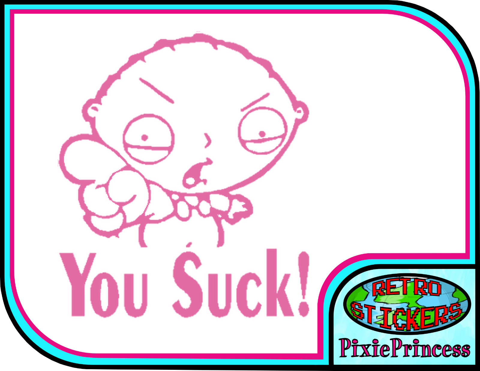 Family Guy Stewie A Vinyl Sticker Funny Car Bike Van Window Wall Poster Cartoon
