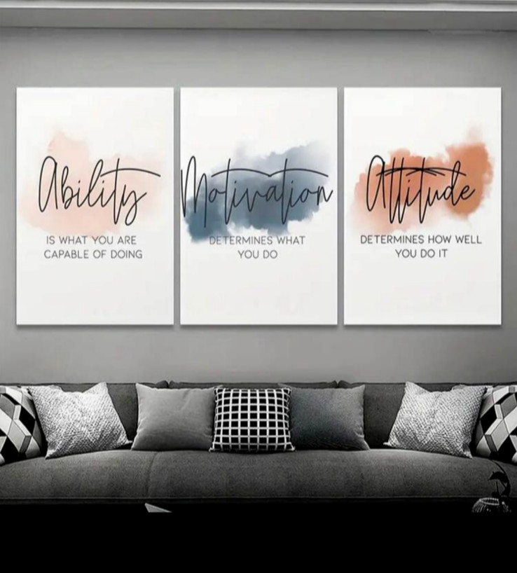 3pcs/set Unframed motivational Art Prints Wall Decor