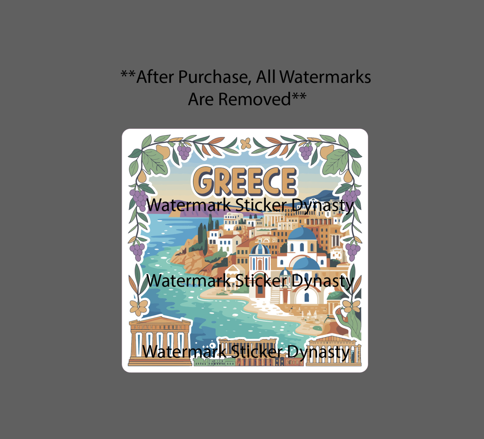 Greece Sticker Waterproof Decal City Travel Outdoor Ocean Beach Gift NEW