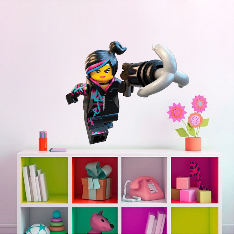 Lego Movie Lucy Wall Decal, Kids Movie Wall Mural, Lego Toy Character, s98