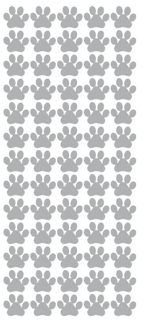Paw Stickers Sticker Metallic Silver 3/4" DC15-090