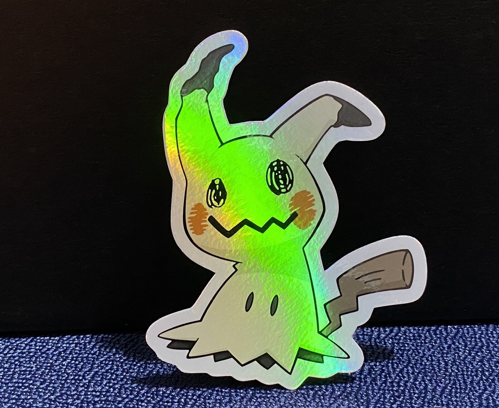 Mimikyu Sticker Holographic Pokemon Decal Rainbow Holo