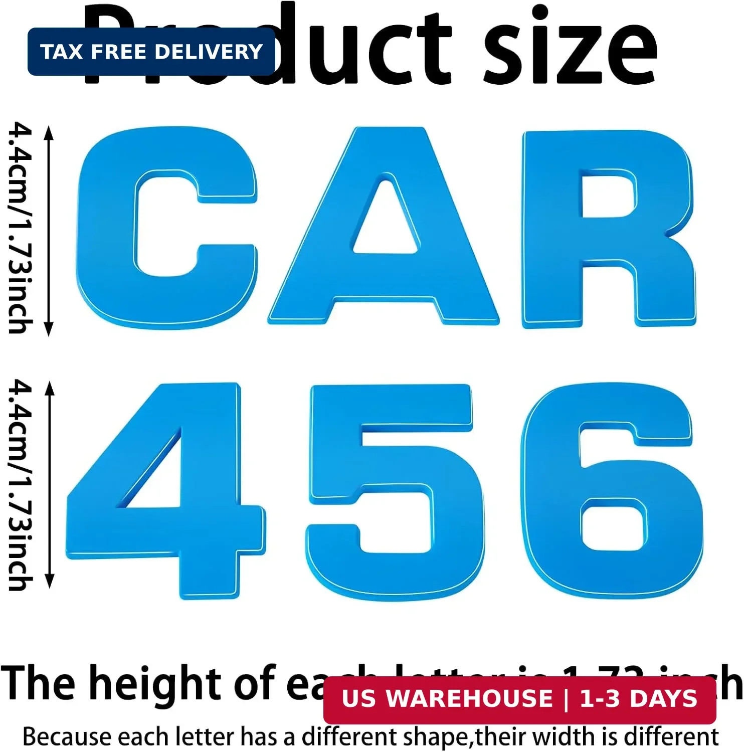 Lamoutor 43Pcs Large Size Car Emblem Letters Sticker DIY 3D Chrome Number Symbol
