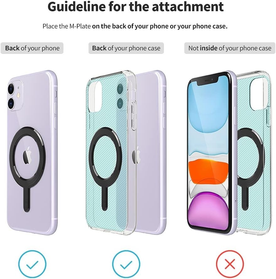 Strong Magnetic Ring for Wireless Charging, Fits iPhone and Galaxy Phones