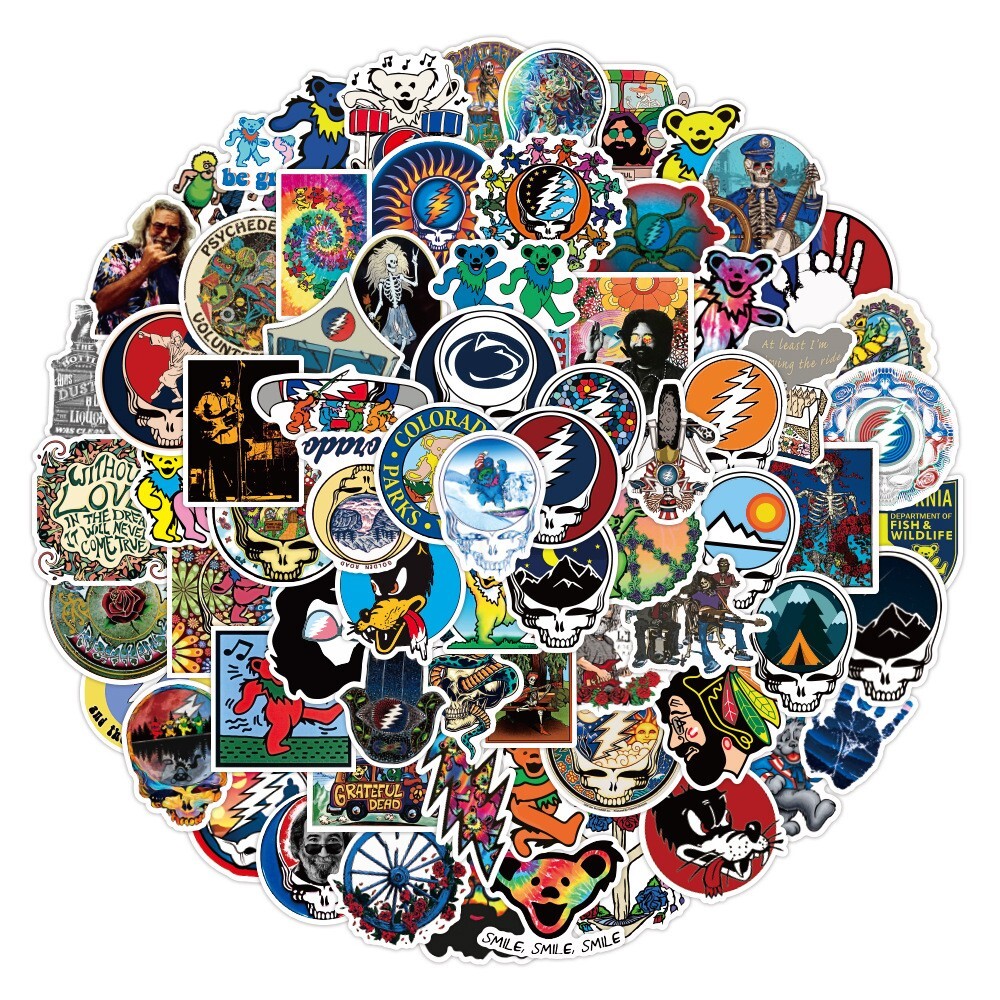 100 Bulk Grateful Dead – Heavy Metal Rock Stickers Laptops, Guitars, Skateboards
