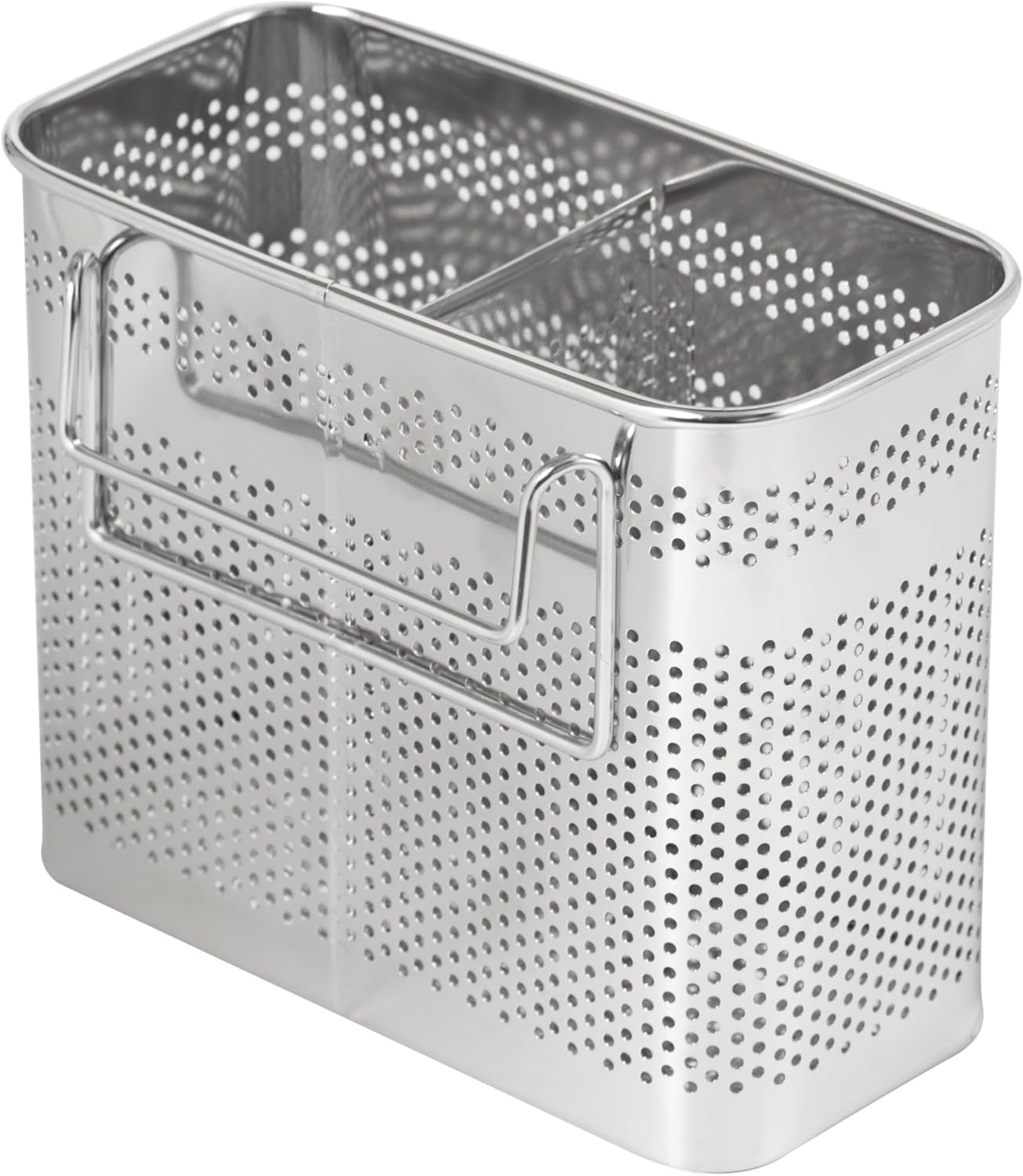 HOME&I Silverware Drying Basket, Hanging Rectangular Utensil Holder with 2 Compa