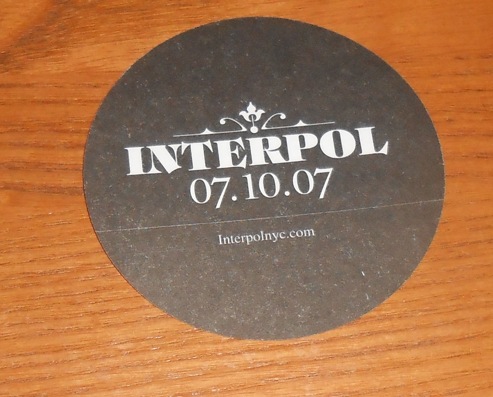 Interpol Sticker 2-Sided Original 2007 Round Promo 3” Hyena