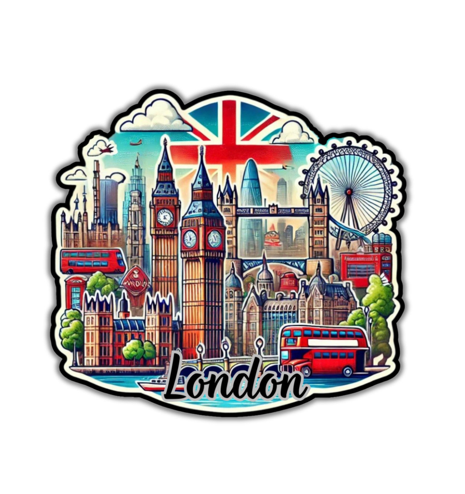 London England Fridge Magnet or Laptop Sticker