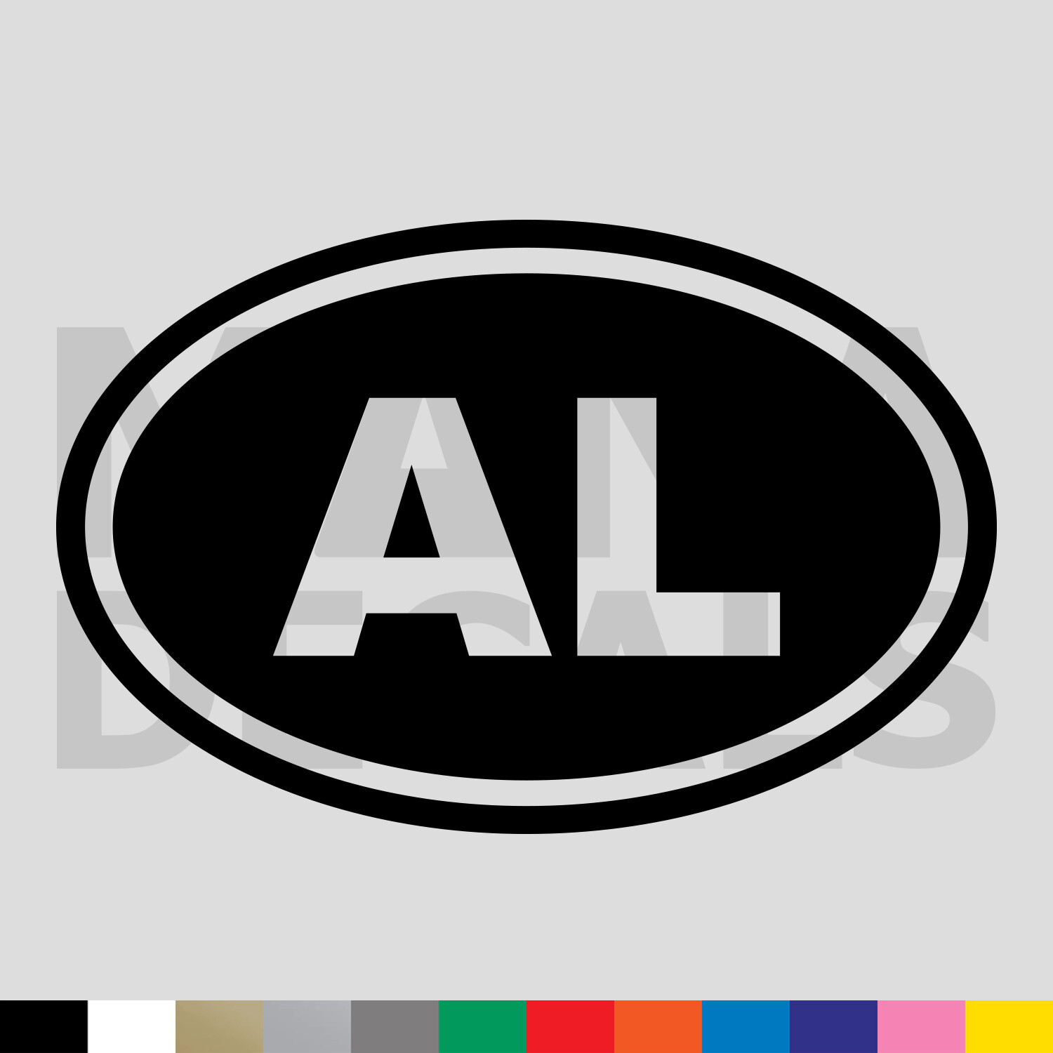 Alabama AL State Oval Vinyl Die Cut Decal Sticker