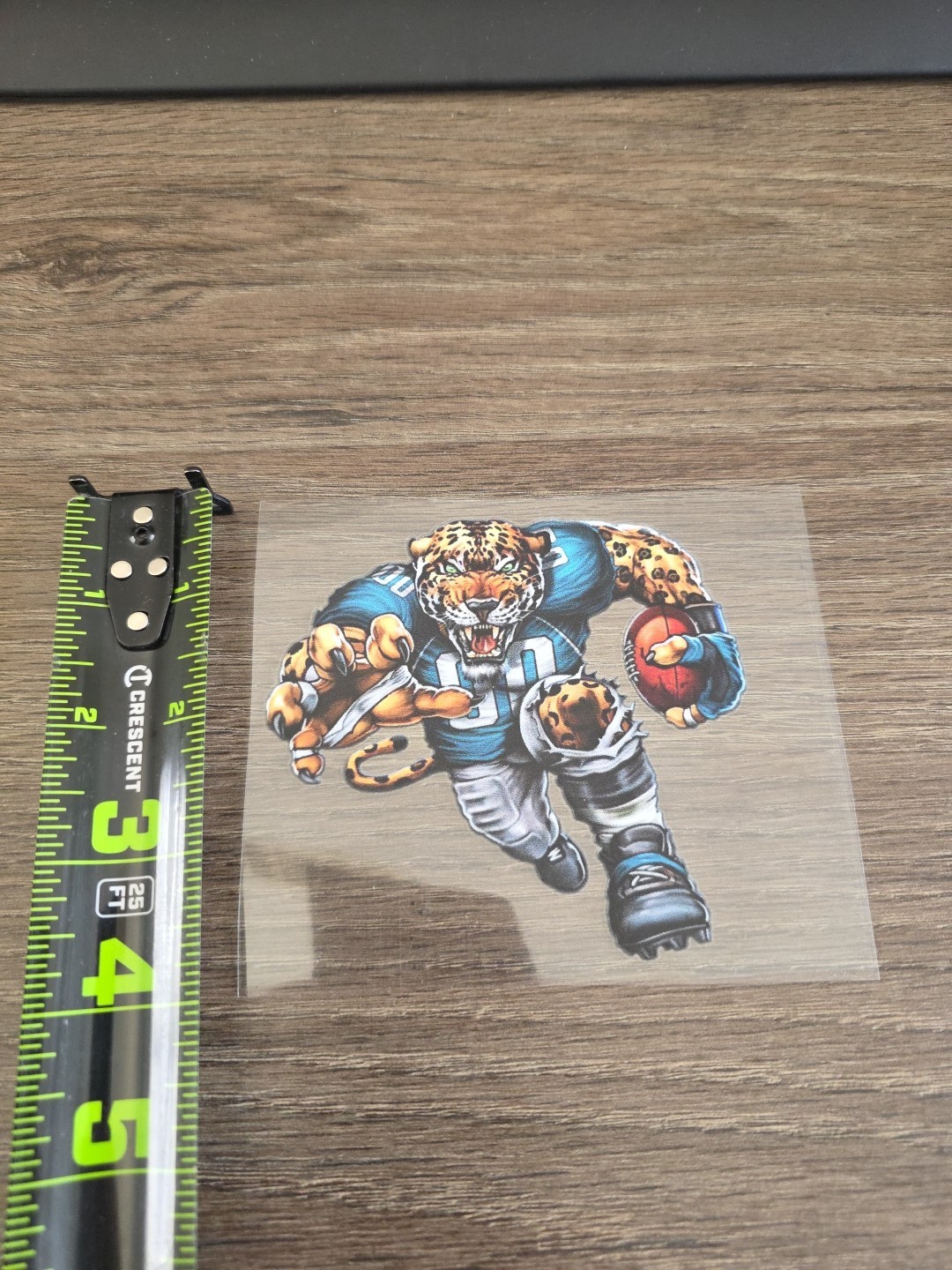 Jacksonville Jaguars Running Football Player Raised UV DTF Decal 4in X 4in