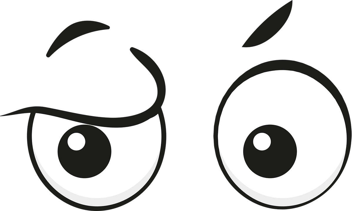 Googly Eyes Frustrated Vinyl Decal 6 inches wide