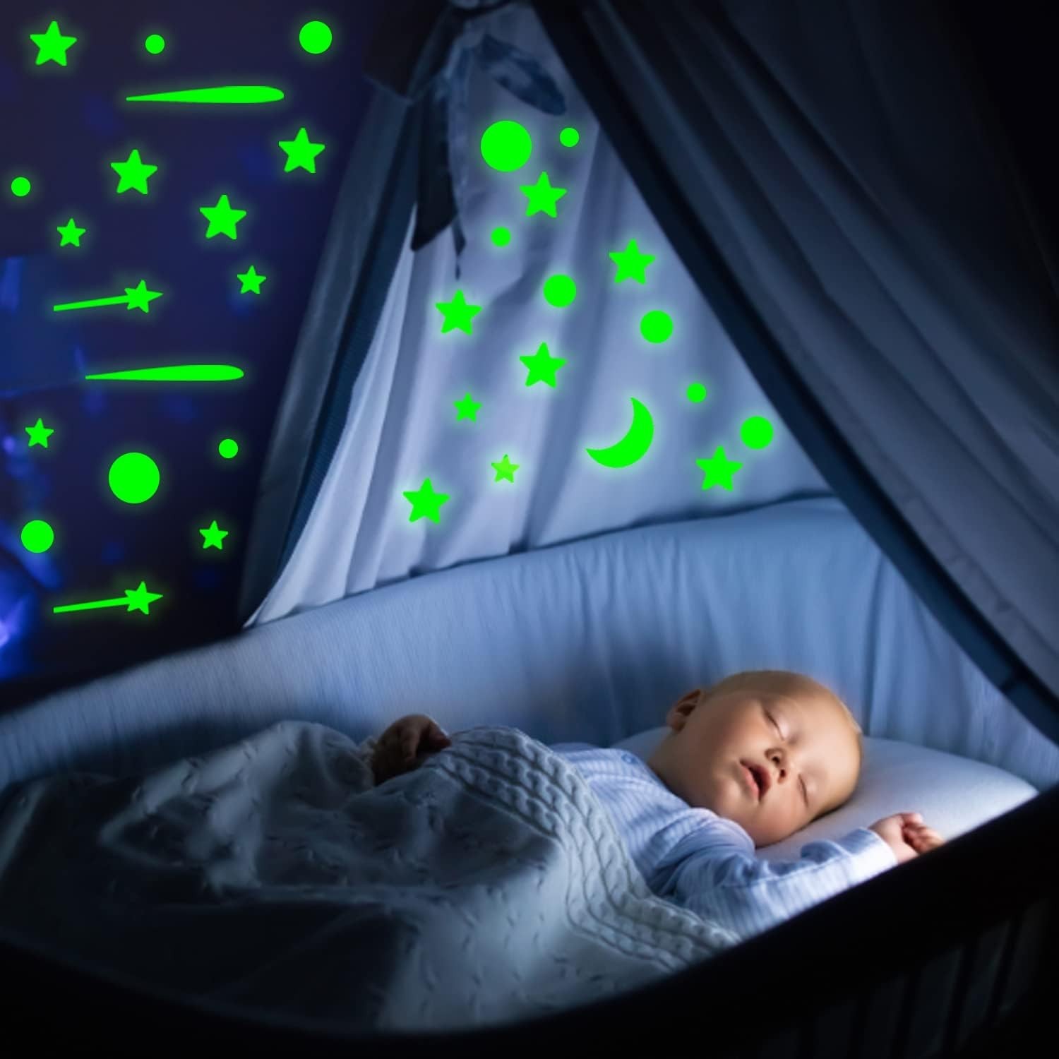 LOMIMOS 640PCS Glow in the Dark Star Stickers,Small Wall Decals for Ceiling Kids