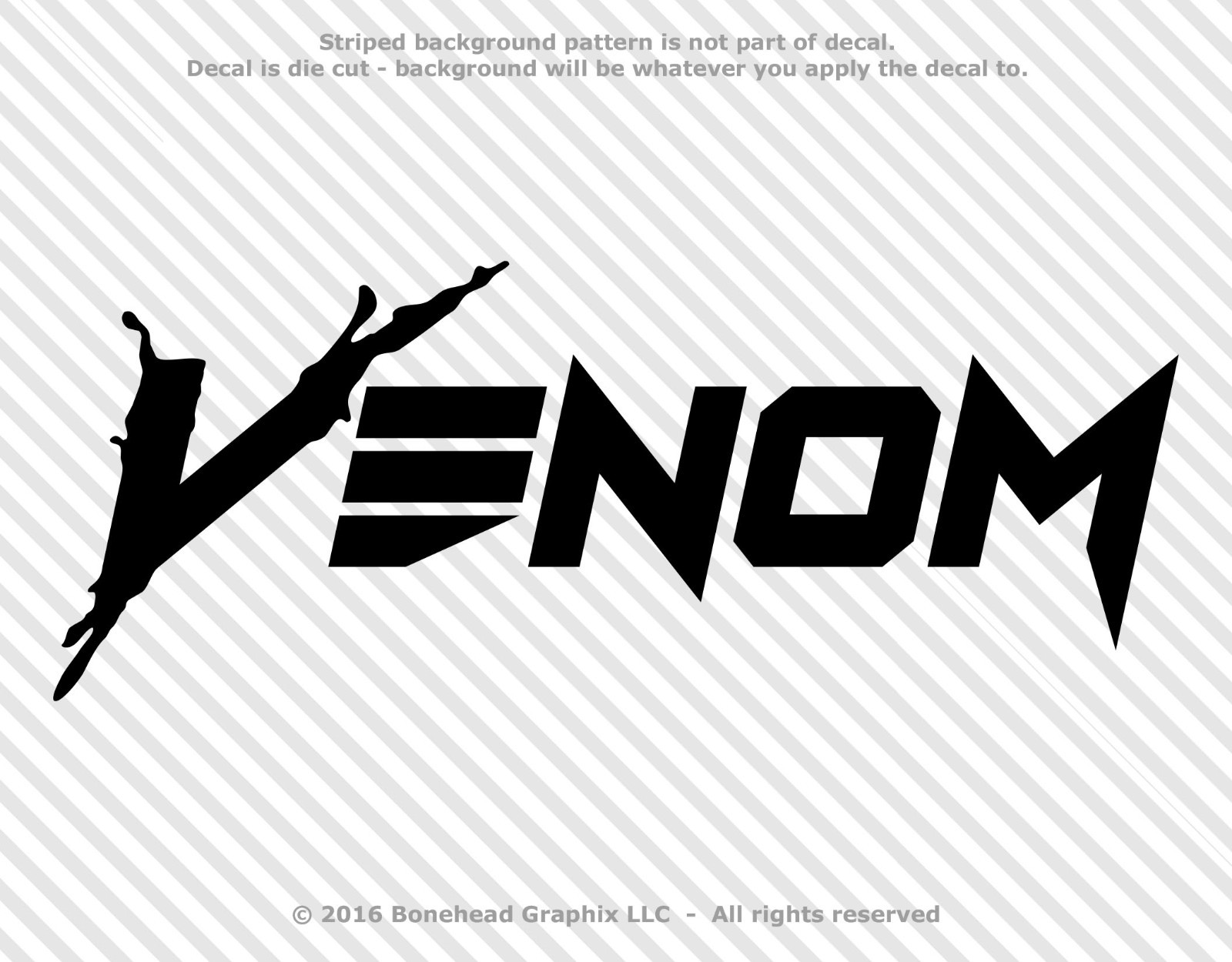 Venom Text Vinyl Decal Window Sticker – 30 Colors