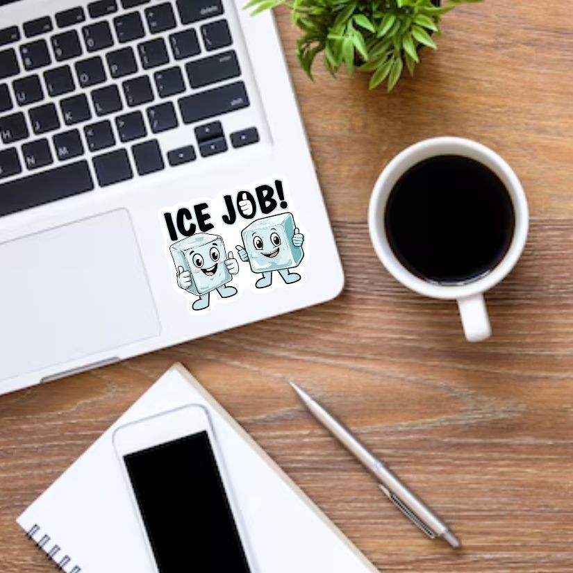 ICE JOB! Funny Sticker, Peel N' Stick, Different Sizes
