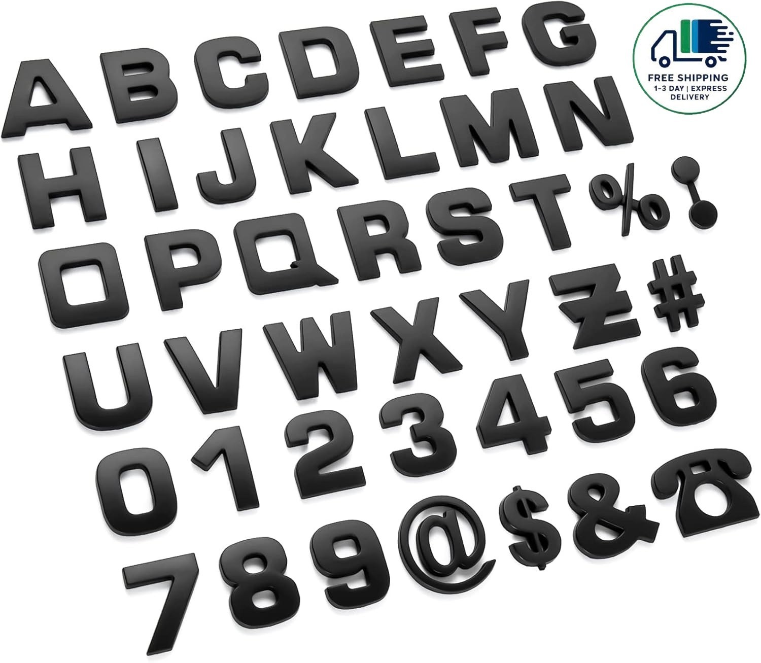 43 pegatinas con letras y emblemas para coche, 3D, cromadas, para bricolaje