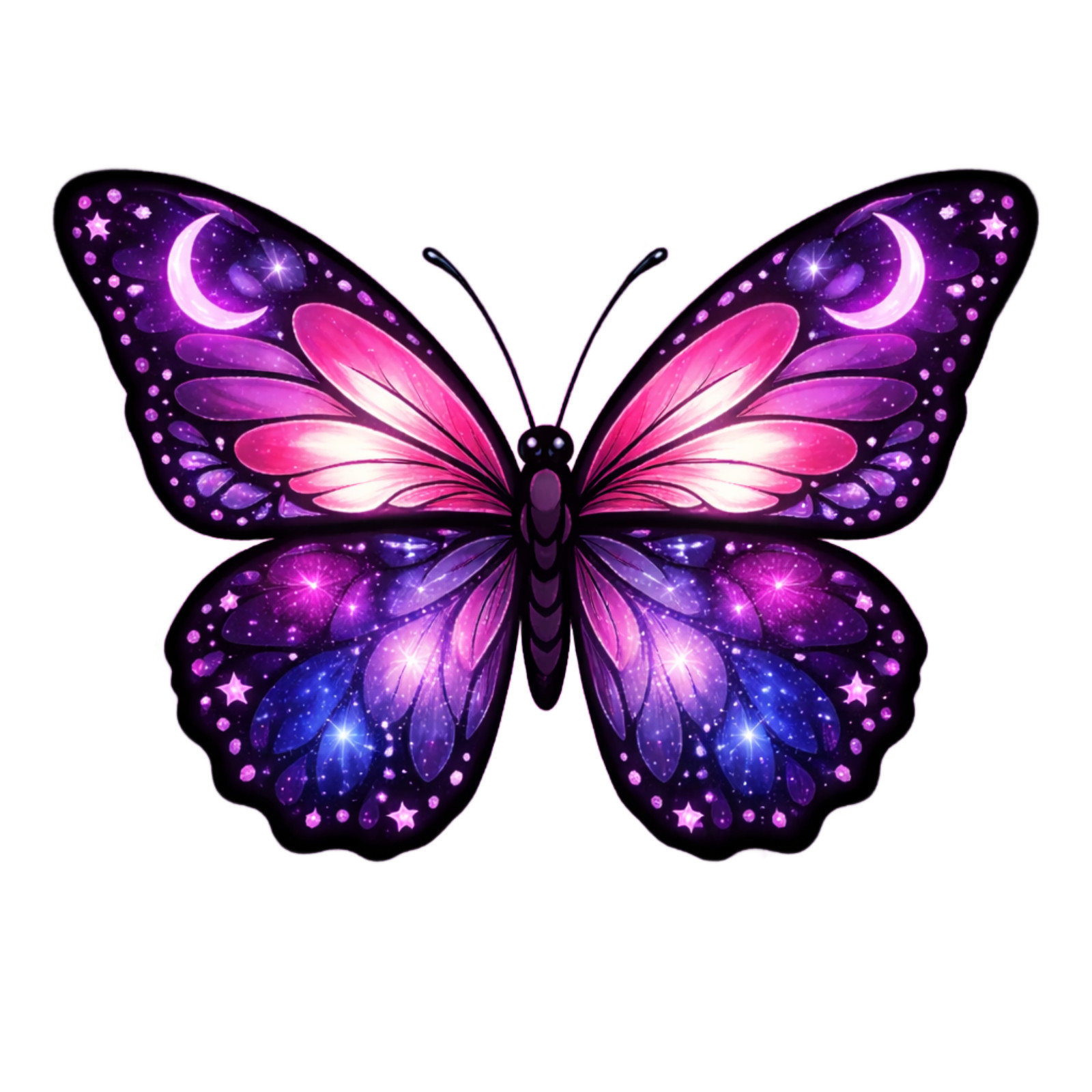 Cosmic Galaxy Butterfly Sticker Celestial Moon Fantasy Vinyl Decal Art