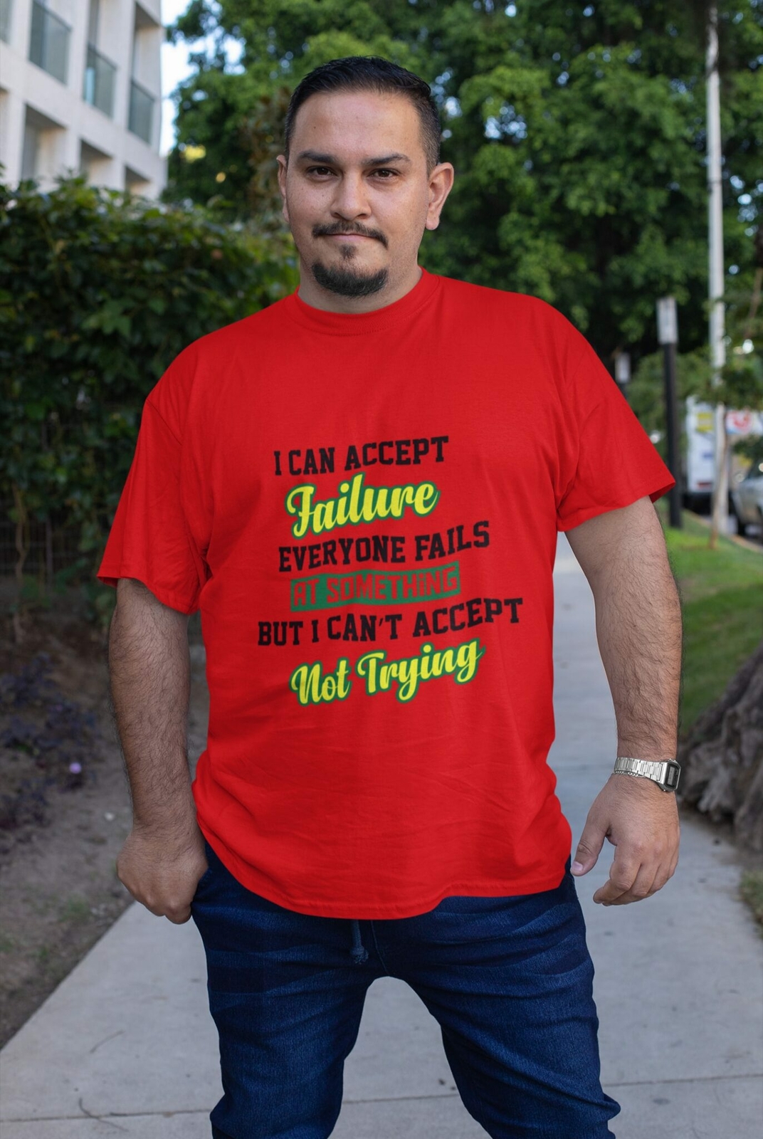 I can’t accept failure V-Neck T-Shirt