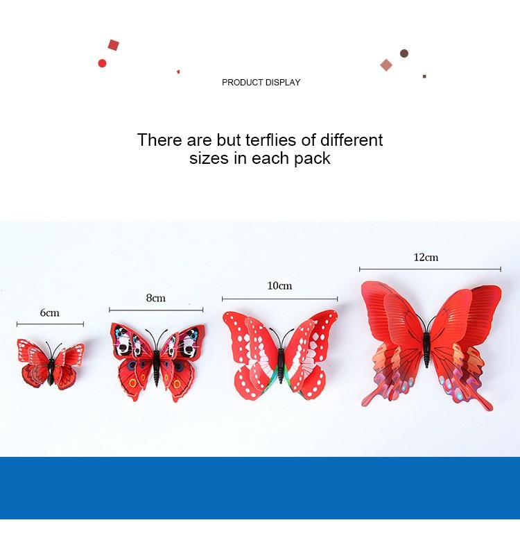 Indoor Decoration 3D Butterfly Wall Sticker Easy Application Intricate Details