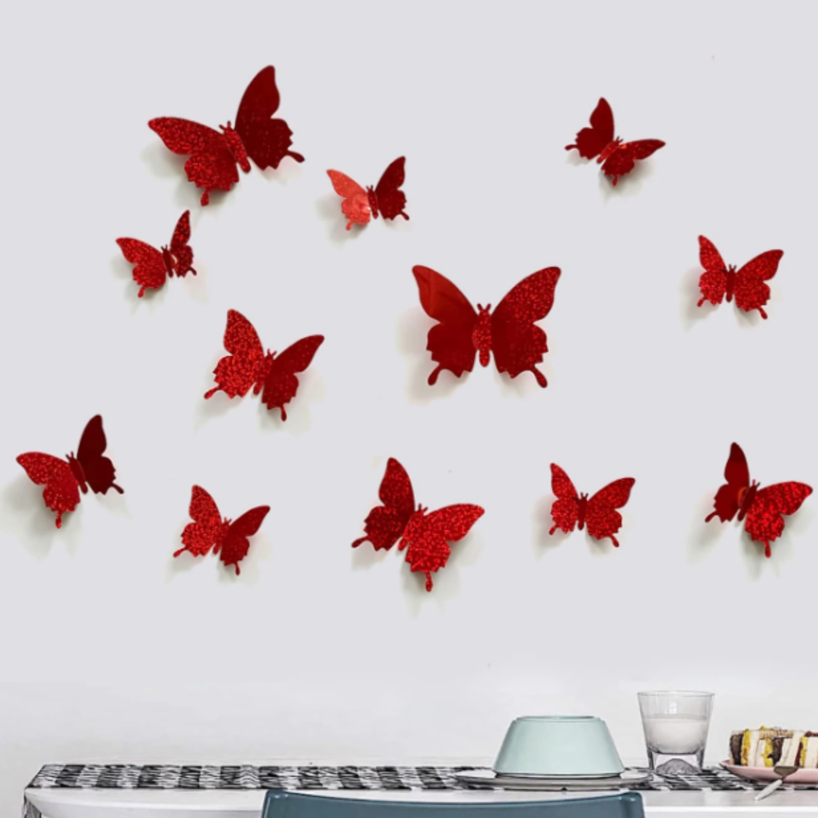 12pcs Butterfly Wall Stickers 3D Vinly Decal for Home & Festival Decoration Gift