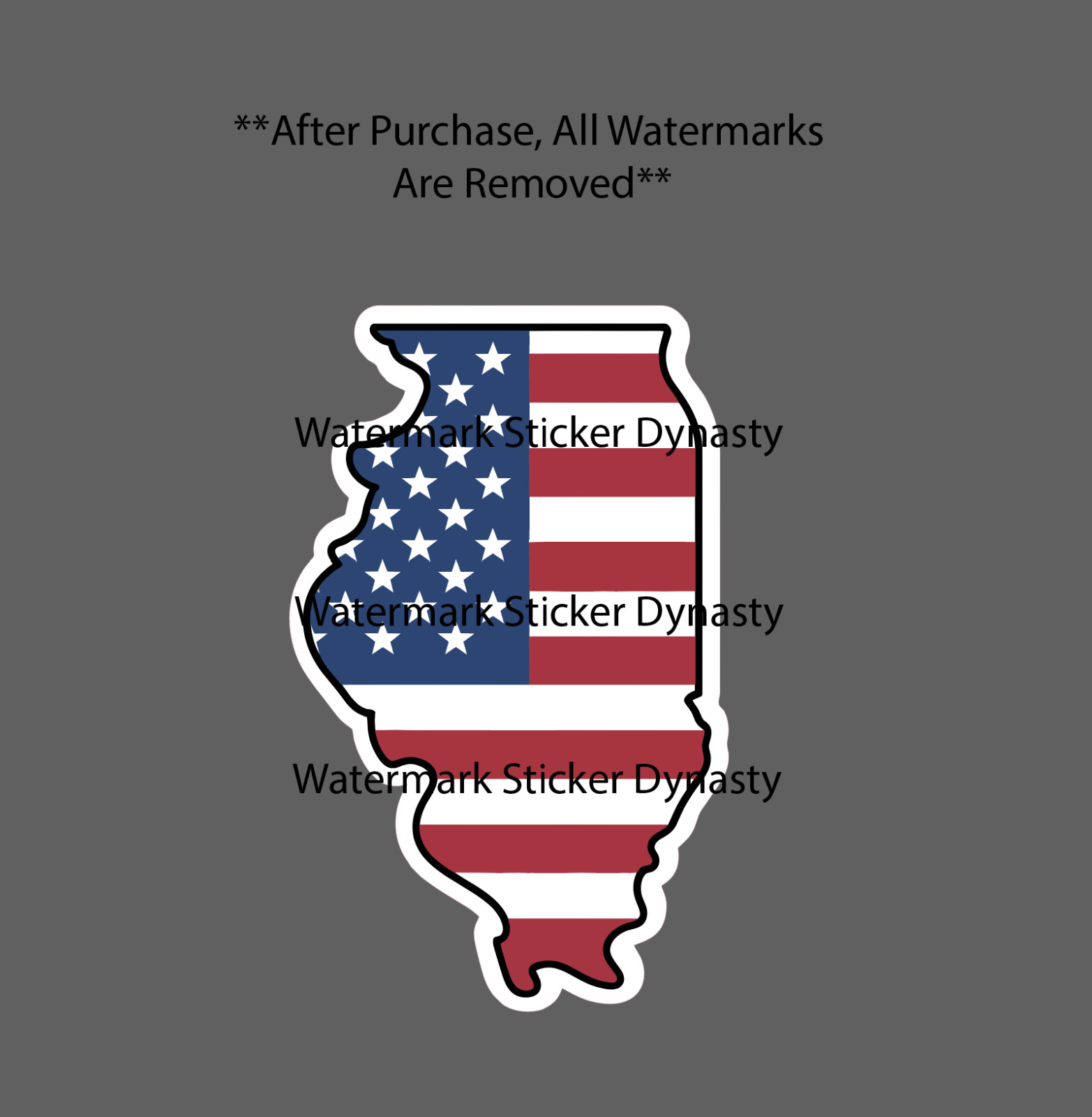 Illinois Sticker Waterproof Decal State USA Flag Patriotic America Gift NEW