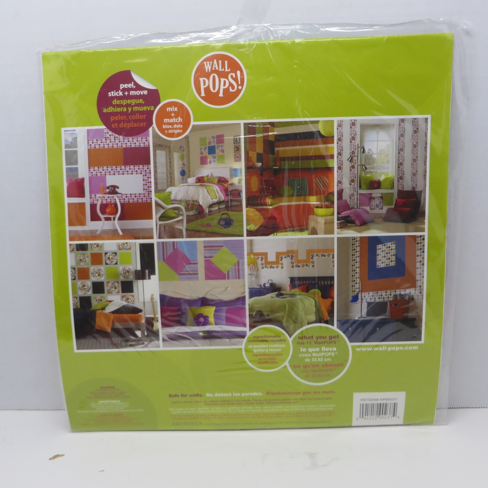 Wall Pops Lots of Dots Pink Squares Stickers Decals WPB90237 NIP